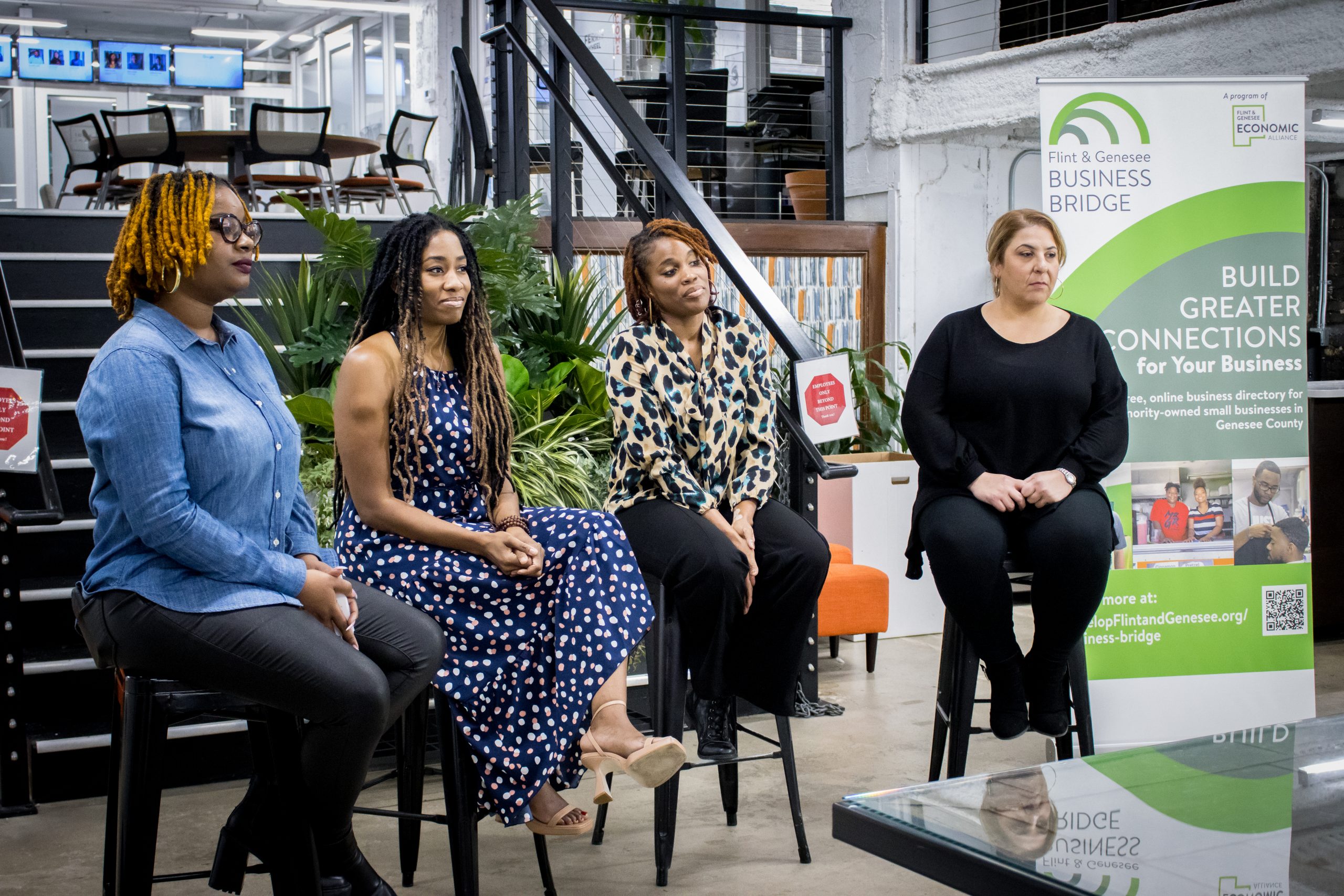 Grow & Gather events used as a way to info minority-owned small business owners about the benefits of adding their business to the Flint & Genesee Business Bridge. Events were organized by Ebonie Gibson and hosted at Drinks of Essence Bartending School and Ferris Wheel/100K Ideas.